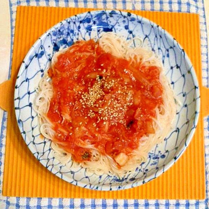 キムチトマトの素麺♪
